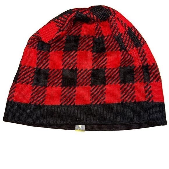 NWOT SMARTWOOL MEN'S SLOPESTYLE HAT red plaid merino wool blend winter beanie - Picture 5 of 6